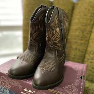Kids Brown Western Boots